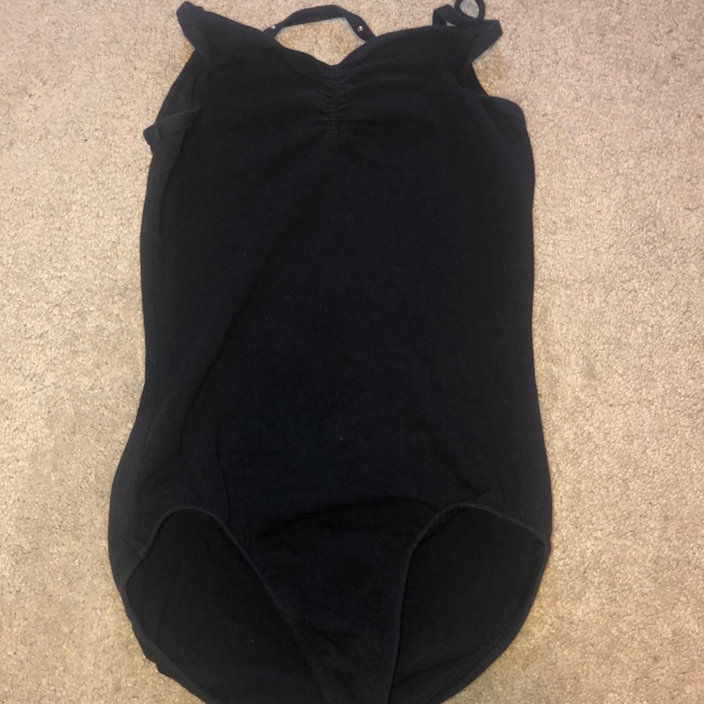 Black tank-top style leotard